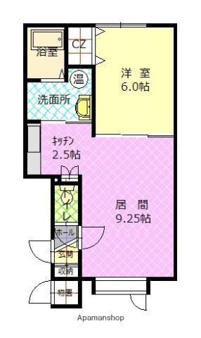 グルービー(1LDK/1階)の間取り写真