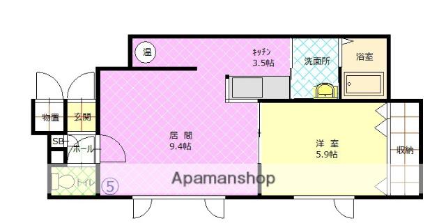 サンライフ東光(1LDK/2階)の間取り写真
