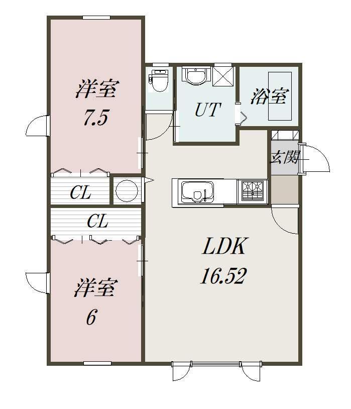 RELAX(2LDK/1階)の間取り写真