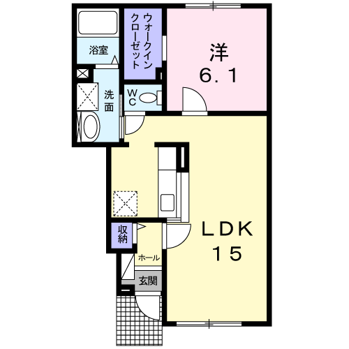 プレミール3(1LDK/1階)の間取り写真