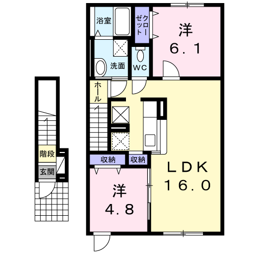 CREATION(2LDK/2階)の間取り写真