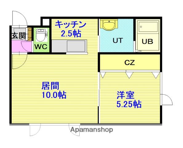 ヒルズシオン(1LDK/1階)の間取り写真
