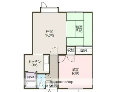 コーポ都(2LDK/1階)の間取り写真