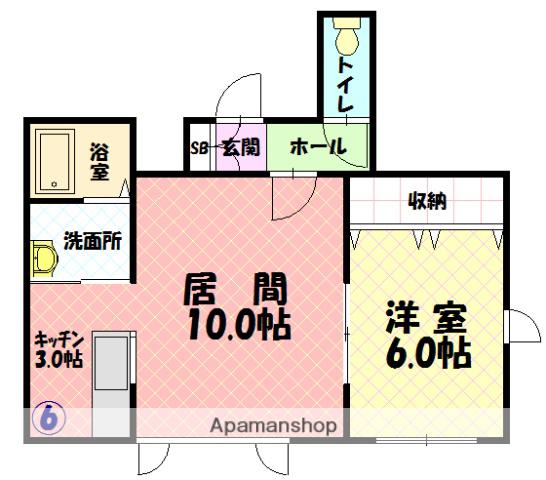 WITHCOURT 1条通 1ST(1LDK/1階)の間取り写真