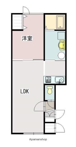 ラメゾン豊岡A(1LDK/2階)の間取り写真