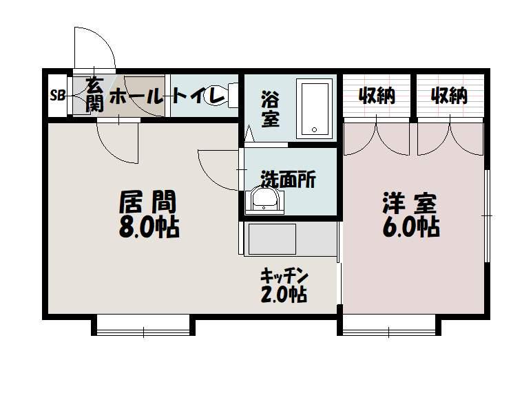 エルブランドⅠ(1LDK/1階)の間取り写真