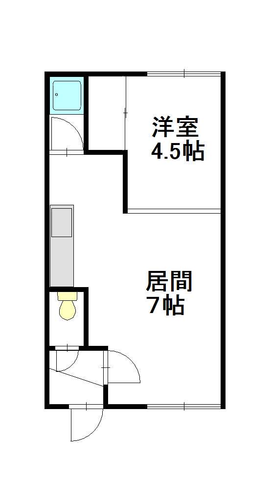 GRAND MAISON(1DK/1階)の間取り写真