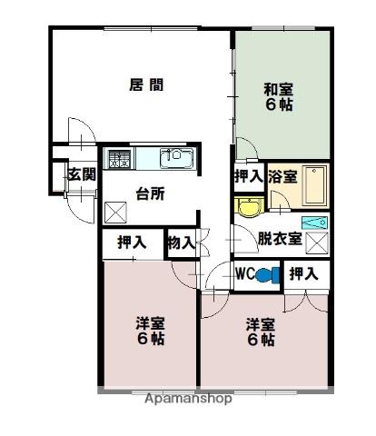 ラヴリーメゾン(3LDK/1階)の間取り写真