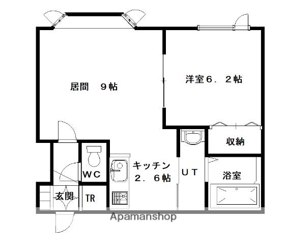 ロワールA(1LDK/1階)の間取り写真