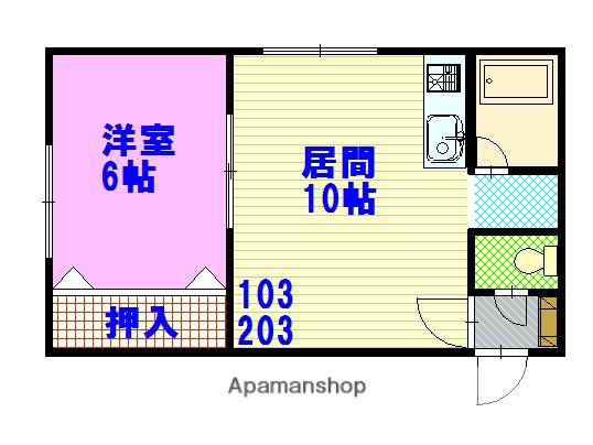 カサグレースA棟(1LDK/1階)の間取り写真