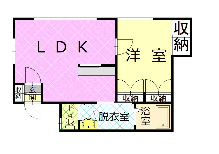 アルバータⅢ(1LDK/1階)の間取り写真