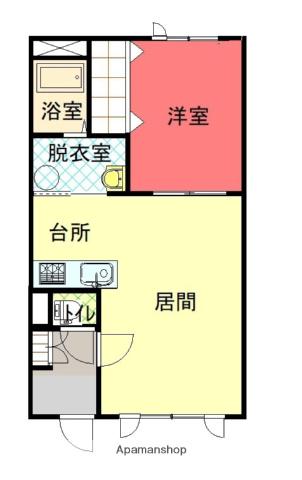 ラ・フランス(1LDK/2階)の間取り写真