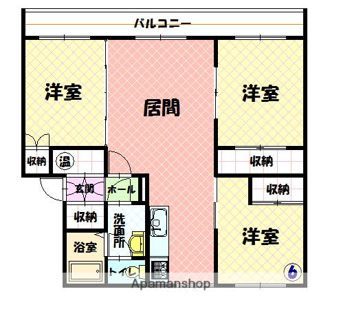 パティオス820(3LDK/3階)の間取り写真