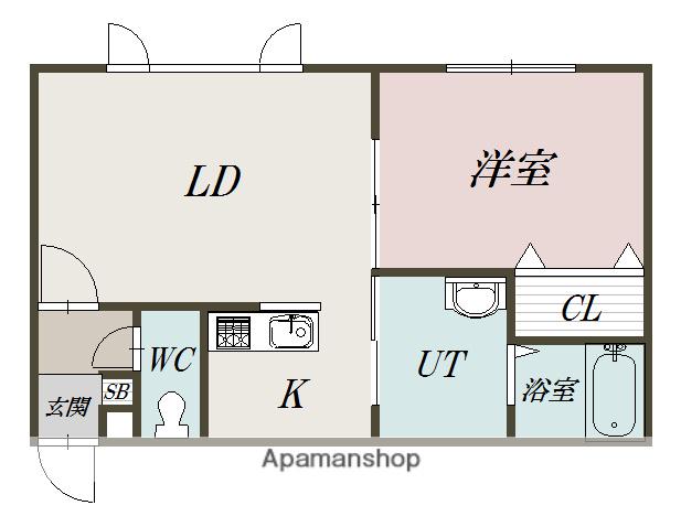 CLAIR(1LDK/1階)の間取り写真