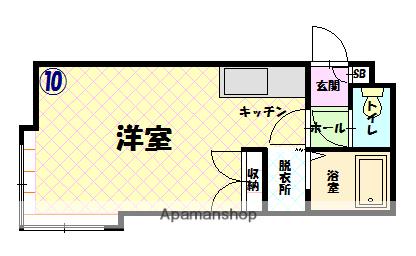 コットンハウス8(ワンルーム/1階)の間取り写真