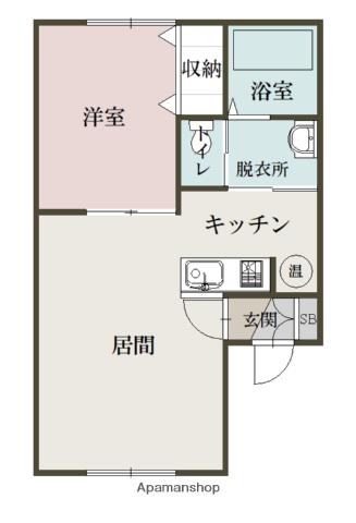 石北本線 旭川四条駅 徒歩27分 2階建 築13年(1LDK/1階)の間取り写真