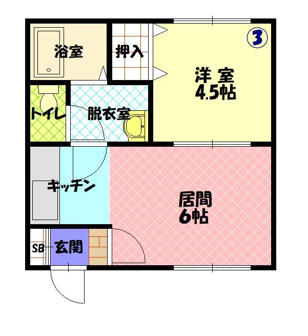 グランデ忠和A(1LDK/1階)の間取り写真