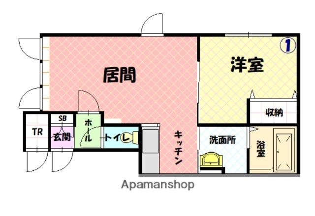 グランオアシス A(1LDK/1階)の間取り写真