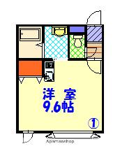 富良野線 緑が丘駅(北海道) 徒歩26分 2階建 築21年(ワンルーム/2階)の間取り写真