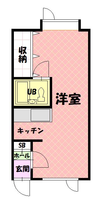 アルファ2(ワンルーム/2階)の間取り写真