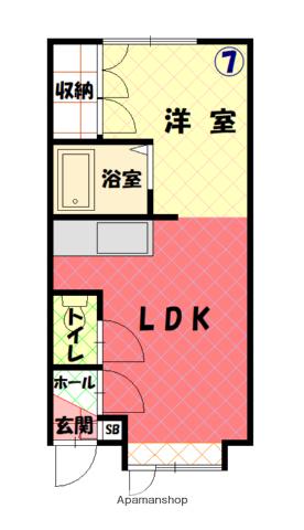 エスポアール(1LDK/2階)の間取り写真