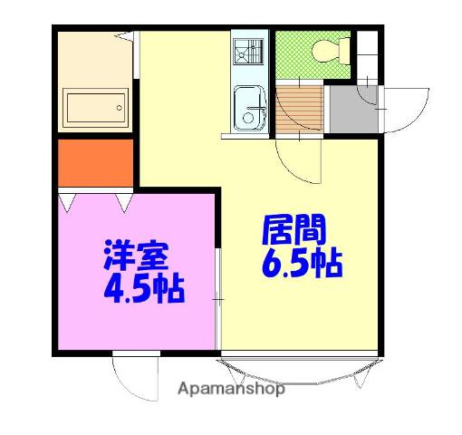 ウィーブ(1DK/2階)の間取り写真