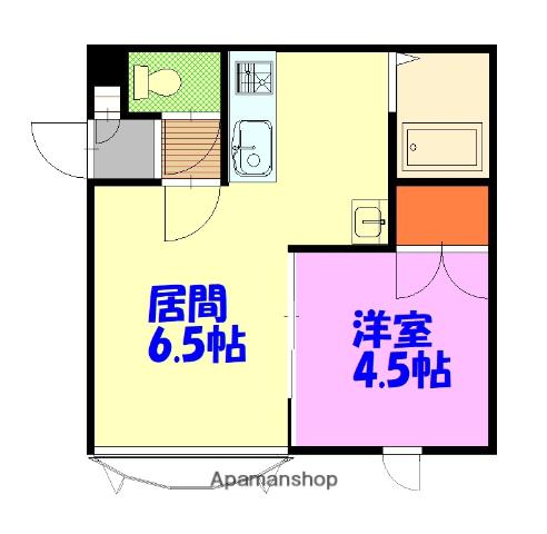 ウィーブ(1DK/1階)の間取り写真