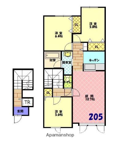 ドリームA(3LDK/2階)の間取り写真