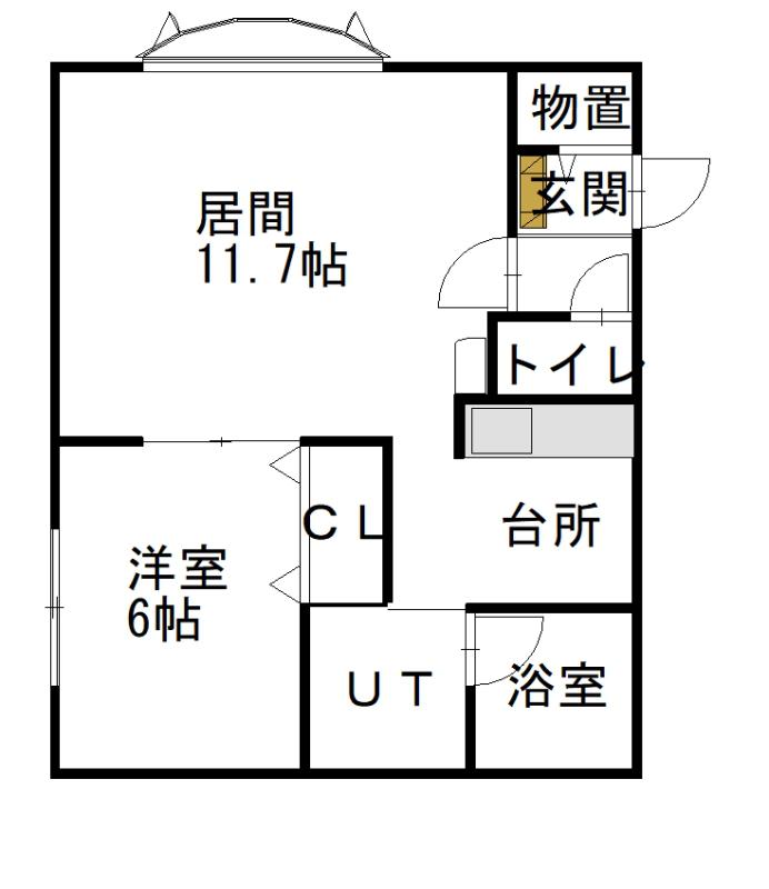 BELLE(1LDK/1階)の間取り写真