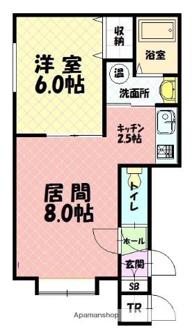クローバー(1LDK/1階)の間取り写真