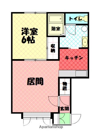 パステル(1LDK/2階)の間取り写真