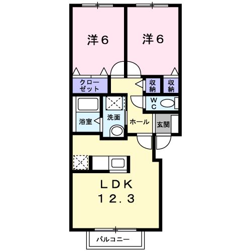 ドリームイースト77(2LDK/2階)の間取り写真