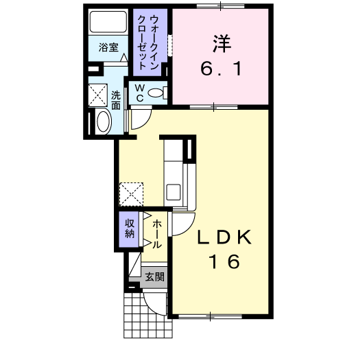 ビリーブ グット2(1LDK/1階)の間取り写真