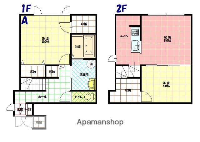 アリュール忠和(2LDK/1階)の間取り写真