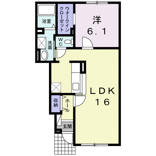 エクセレント2(1LDK/1階)の間取り写真