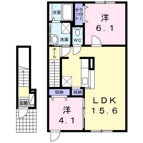 ブライトヴィラ(2LDK/2階)の間取り写真