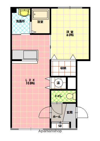 ベイクリスタル(1LDK/3階)の間取り写真