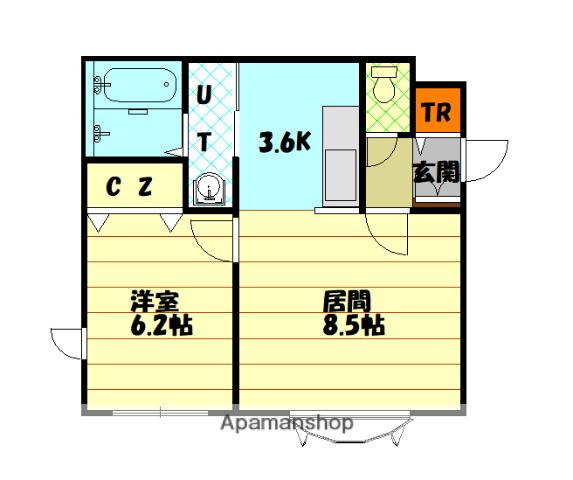 グレース近文B(1LDK/2階)の間取り写真