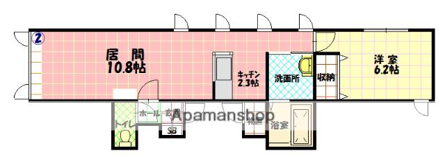 オーロラⅠ(1LDK/1階)の間取り写真