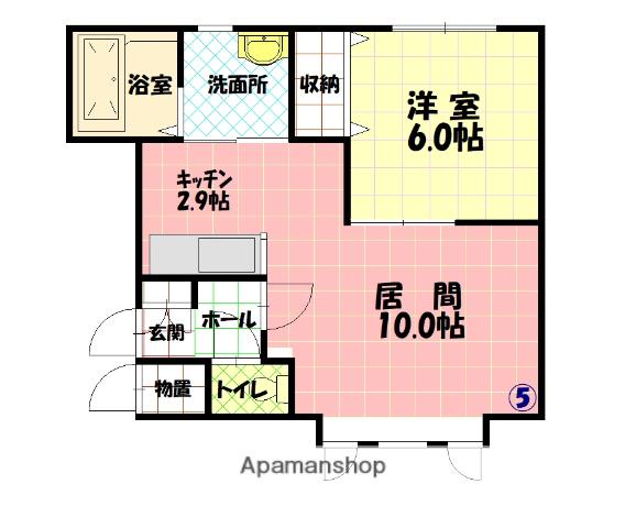 オーロラ2(1LDK/2階)の間取り写真