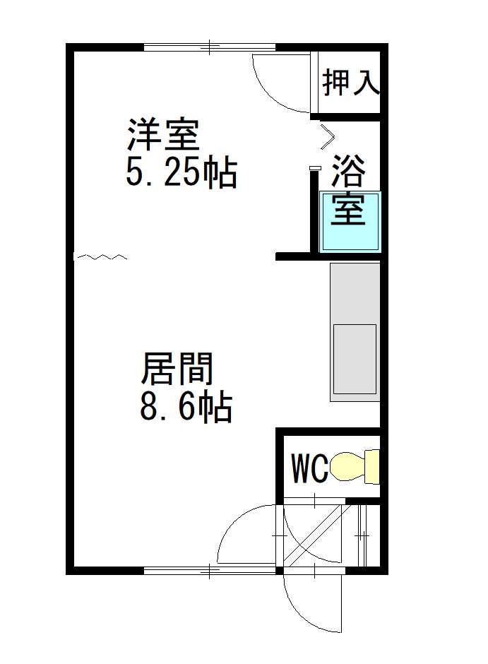 サンセット豊岡(1LDK/2階)の間取り写真