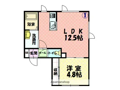 MY HOUSE(1LDK/2階)の間取り写真