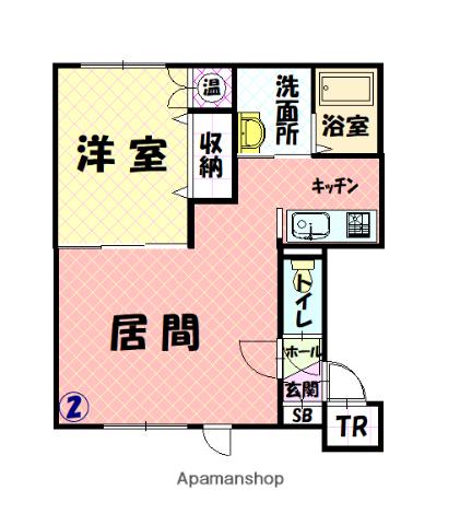 ブルームⅡ(1LDK/2階)の間取り写真