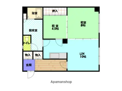 2条ハイツ(2LDK/3階)の間取り写真