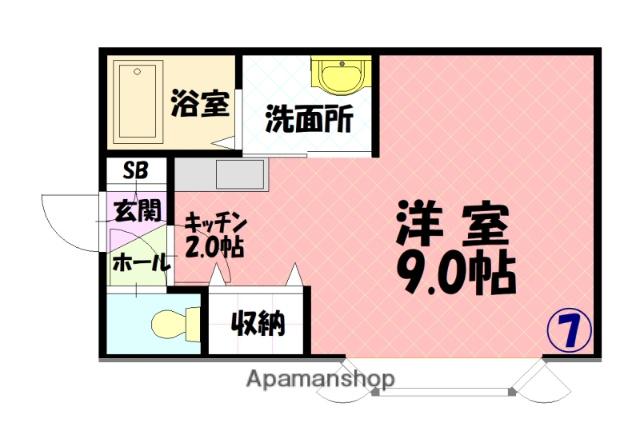 エルム医大前C(1K/1階)の間取り写真