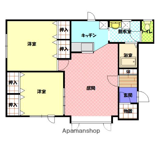 グレースルーム(2LDK/2階)の間取り写真