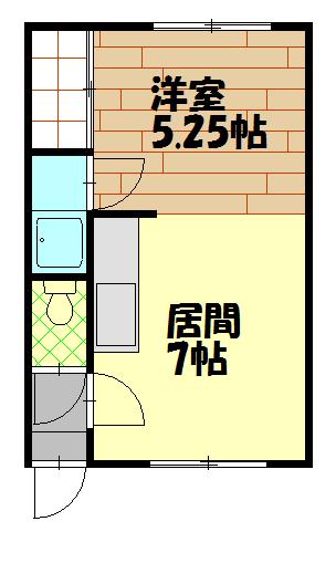 ノーブルライフ(1DK/2階)の間取り写真