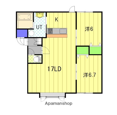 ワイステラ5(2LDK/2階)の間取り写真