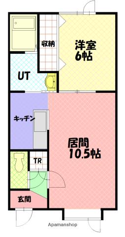 けいコーポ(1LDK/2階)の間取り写真