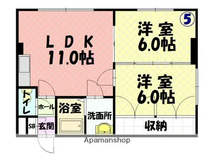 MSピエース(2LDK/3階)の間取り写真